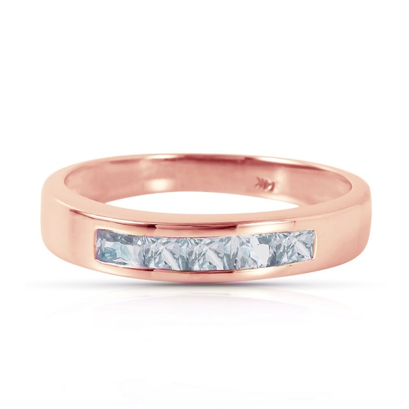 Galaxy Gold Products Jewelry - 14K. SOLID GOLD RINGS WITH NATURAL AQUAMARINES
